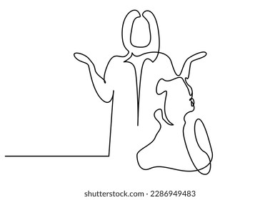 woman teacher mother child boy complaining problem angry