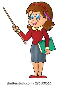 Woman teacher theme image 1 - eps10 vector illustration.