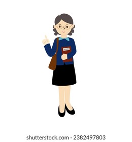A woman teacher wears sling bag and sunglasses
