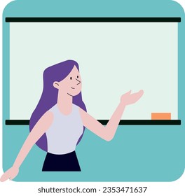 woman teaching blackboard public speaking mujer enseñando pizarra pizarron blanco escuela maestra