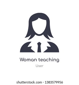 woman teaching icon. isolated woman teaching icon vector illustration from user collection. editable sing symbol can be use for web site and mobile app