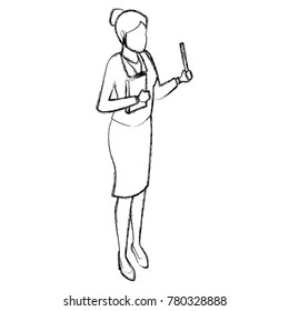 Woman teaching isometric