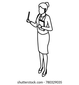 Woman teaching isometric