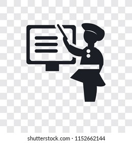 Woman Teaching vector icon isolated on transparent background, Woman Teaching logo concept
