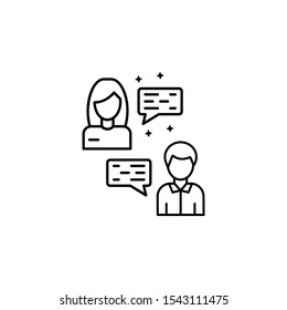 Woman team leader icon. Simple line, outline vector of project management icons for ui and ux, website or mobile application