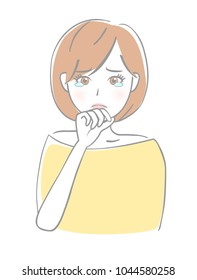 Woman with tears in her eyes