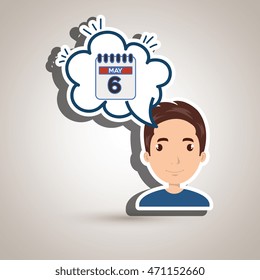 woman technology bublle speak vector illustration design