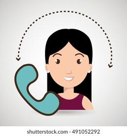 woman telephone call retro