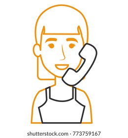 woman with telephone calling