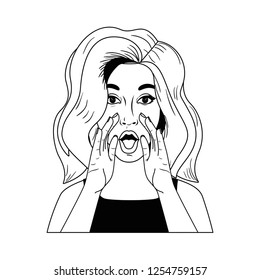 woman telling a secret avatar character