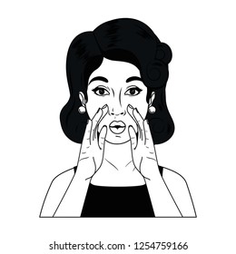 woman telling a secret avatar character