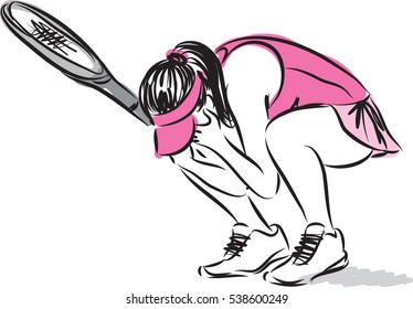 woman tennis player losing illustration