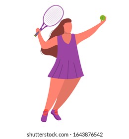 Woman tennis player with a racket.Female athlete hand drawn vector illustration.Sport game girl isolated on a white background.