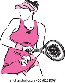 woman tennis player vector illustration