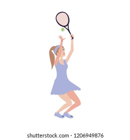 woman tennis playing with racket