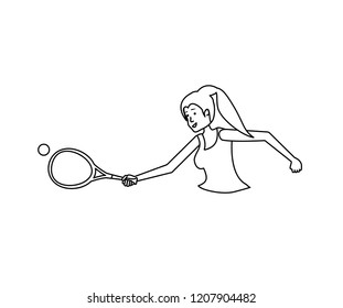 woman tennis playing with racket