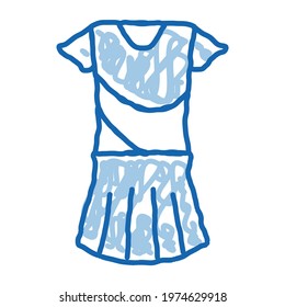 Woman Tennis Suit sketch icon vector. Hand drawn blue doodle line art Woman Tennis Suit sign. isolated symbol illustration
