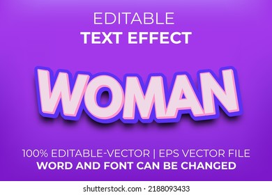 Efecto de texto femenino, fácil de editar