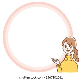 Woman and text space to guide