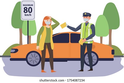 A Woman That Riding Car More Than 80km/h Get Caught By Traffic Police On The Road