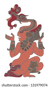 woman -the goddess of waters of ancient people of southern America - Maya, Aztecs, Inca