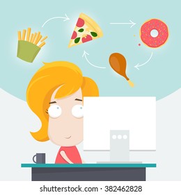 woman thinking about food