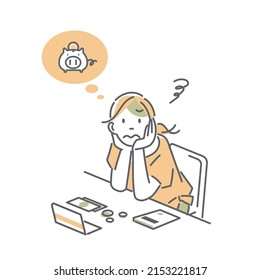woman thinking about living expenses