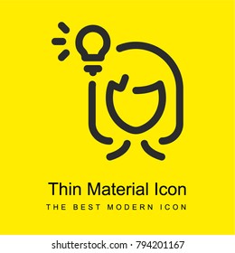 Woman Thinking bright yellow material minimal icon or logo design