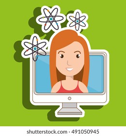 woman thinking creating bubble