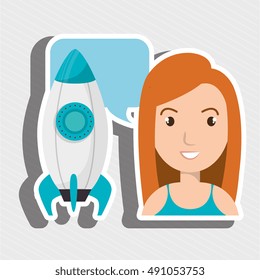 woman thinking creating bubble
