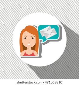 woman thinking creating bubble