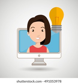 woman thinking creating bubble