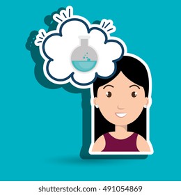 woman thinking creating bubble