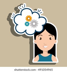 woman thinking creating bubble