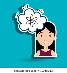 woman thinking creating bubble