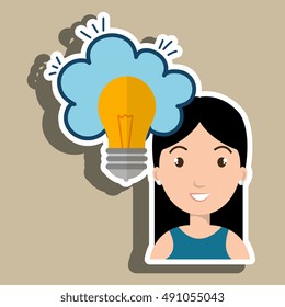 woman thinking creating bubble