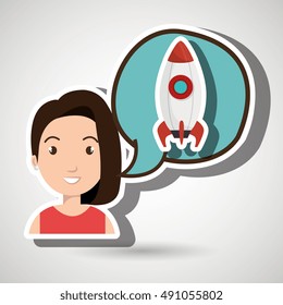 woman thinking creating bubble