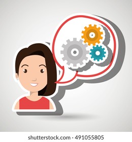 woman thinking creating bubble