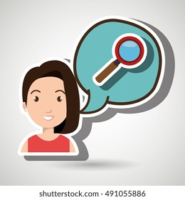 woman thinking creating bubble