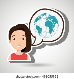 woman thinking creating bubble