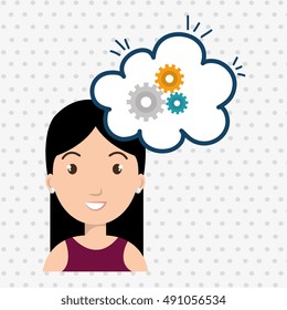 woman thinking creating bubble