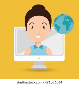 woman thinking creating bubble