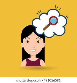 woman thinking creating bubble