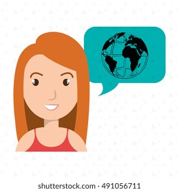 woman thinking creating bubble