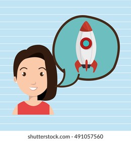 woman thinking creating bubble