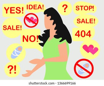 Woman is thinking. Woman decides. The woman makes decision. Make choice. Pumps and high heels. Decision.