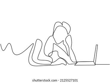 woman thinking at her head using laptop