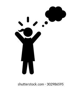 Woman Thinking Icon - Vector