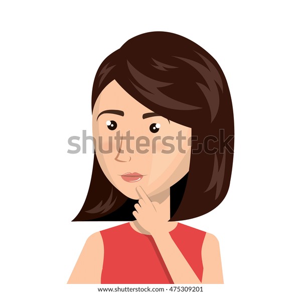 Woman Thinking Icon Vector Illustration Design Stock Vector (Royalty ...