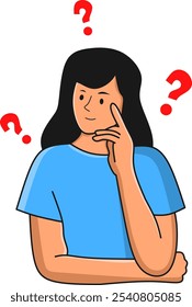 woman thinking ilustration vector design